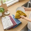 Четырехцветный костюм из вышитых полотенец с вышитыми полосками, мягкий, всасывающий влажные полотенца, банный платок в двух стилях details Picture